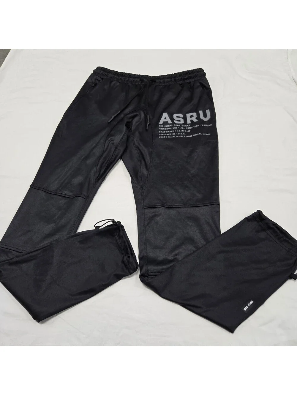 EUC Size M Men's ASVR Cinch Reflective Logo Jogger Pants Black Pockets DSG-0193
